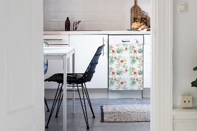 Coperchio magnetico decorativo per lavastoviglie Fiori hawaiani