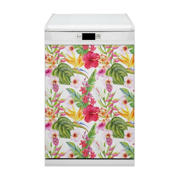 Coperchio magnetico decorativo per lavastoviglie Ibisco esotico