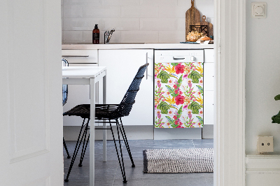 Coperchio magnetico decorativo per lavastoviglie Ibisco esotico