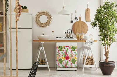 Coperchio magnetico decorativo per lavastoviglie Ibisco esotico