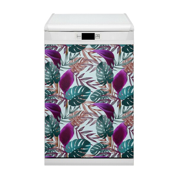 Copertura magnetica per porta della lavastoviglie Foglie tropicali