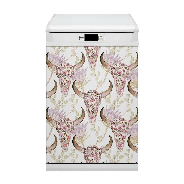Copertura magnetica per lavastoviglie Cranio di fiori
