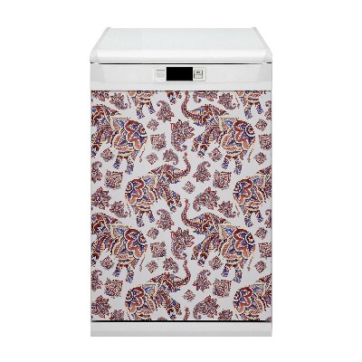 Coperchio magnetico decorativo per lavastoviglie Paisley Elephant