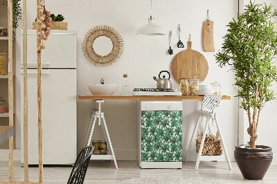 Copertura magnetica per porta della lavastoviglie Palme tropicali