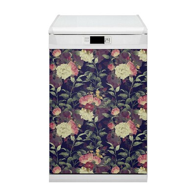 Copertura magnetica per porta della lavastoviglie Fiori vintage