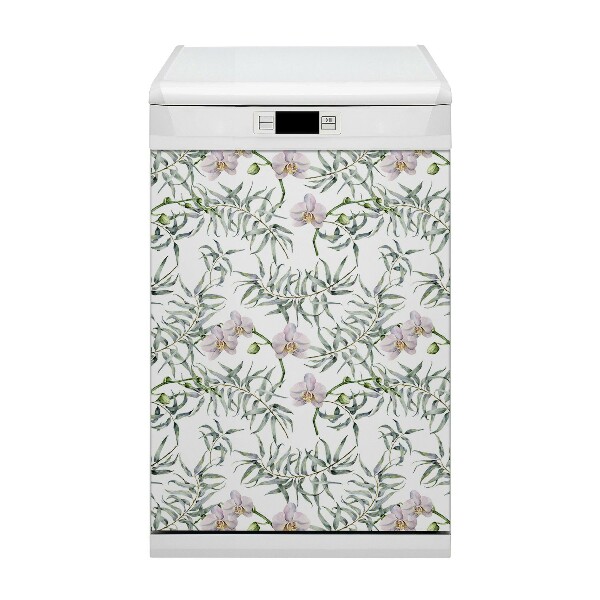 Pannello magnetico per lavastoviglie Orchidee rosa