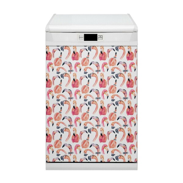 Coperchio magnetico decorativo per lavastoviglie Flamingos pazzi