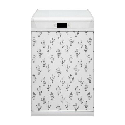 Copertura magnetica per porta della lavastoviglie Cacti Caki-White