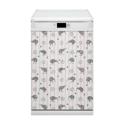Adesivo magnetico per lavastoviglie Pattern Birds Kiwi