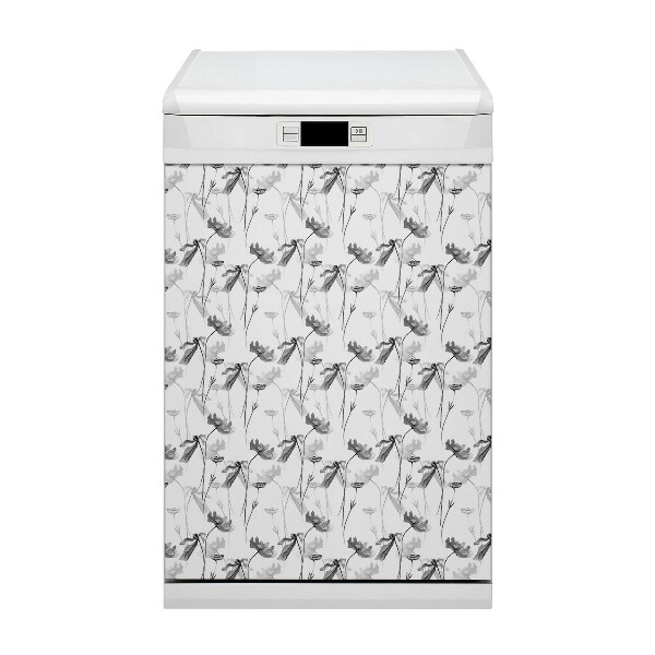 Copertura magnetica per porta della lavastoviglie Fiore di semi di papavero