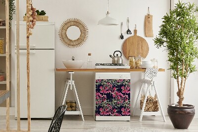 Coperchio magnetico decorativo per lavastoviglie Fiori ad acquerello