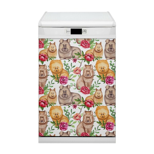Copertura magnetica per porta della lavastoviglie Chow Chow Dogs