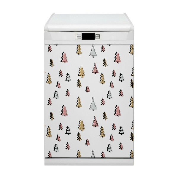 Adesivo magnetico per lavastoviglie Alberi di Natale pastello
