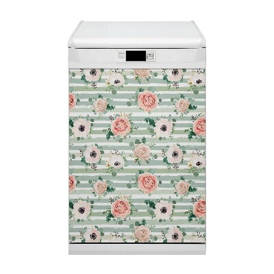 Coperchio magnetico decorativo per lavastoviglie Rose a strisce