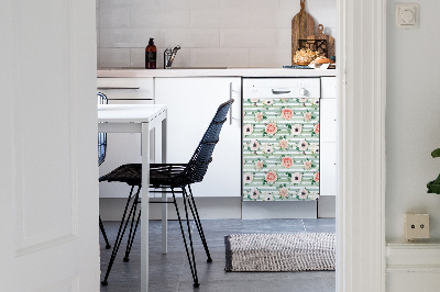 Coperchio magnetico decorativo per lavastoviglie Rose a strisce