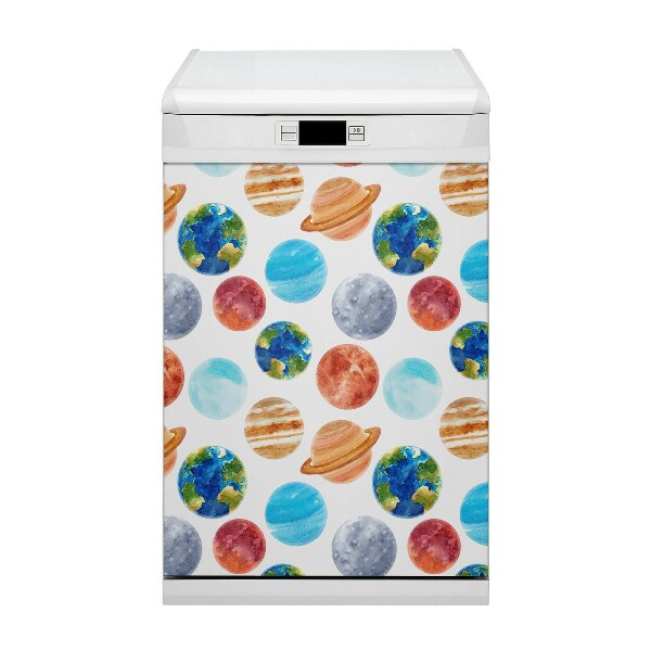 Copertura magnetica per lavastoviglie Pianeti colorati