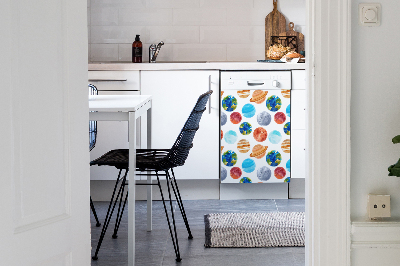Copertura magnetica per lavastoviglie Pianeti colorati