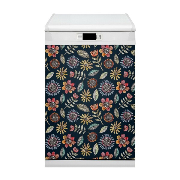 Adesivo magnetico per lavastoviglie Fiori colorati