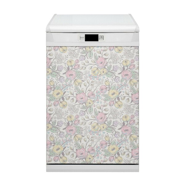 Pannello magnetico per lavastoviglie Fiori colorati