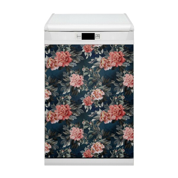 Adesivo magnetico per lavastoviglie Peonie rosse