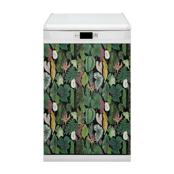 Adesivo magnetico per lavastoviglie Foglie tropicali