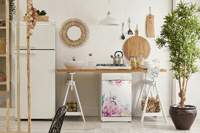 Copertura magnetica per lavastoviglie Cornice floreale