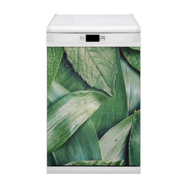 Coperchio magnetico decorativo per lavastoviglie Foglie verdi