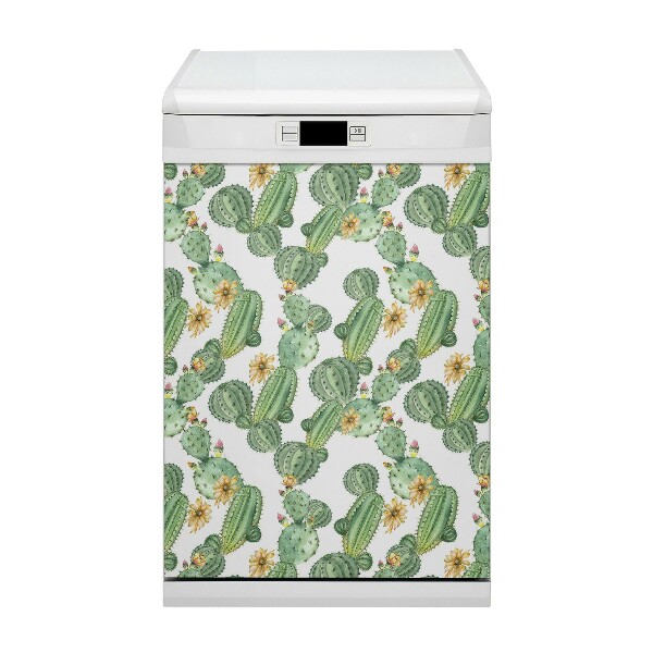 Coperchio magnetico decorativo per lavastoviglie Cactus con fiori
