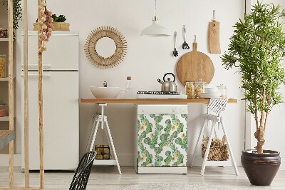 Coperchio magnetico decorativo per lavastoviglie Cactus con fiori