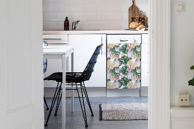 Coperchio magnetico decorativo per lavastoviglie Pappagalli tropicali