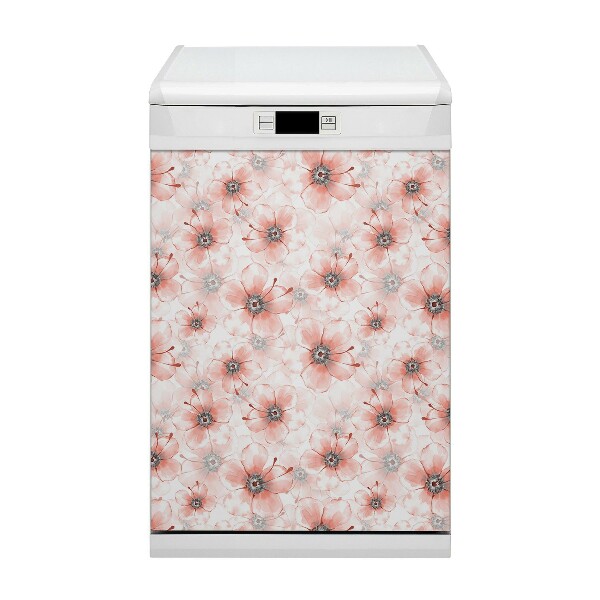 Copertura magnetica per porta della lavastoviglie Fiori arancioni