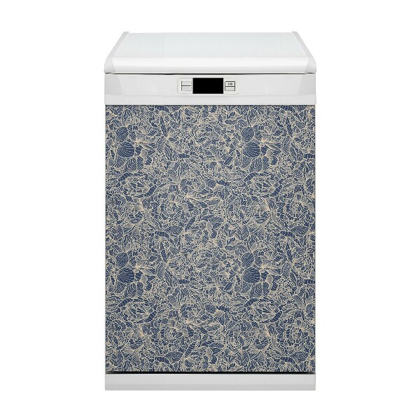 Coperchio magnetico decorativo per lavastoviglie Fiore blu