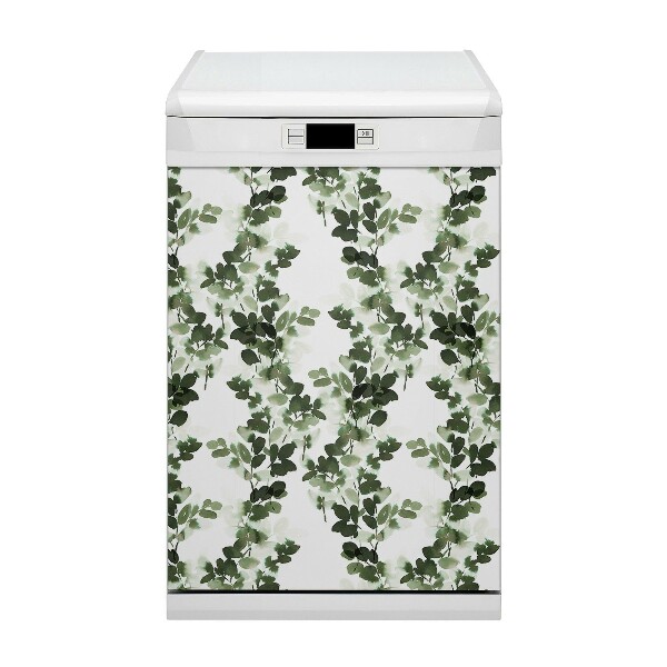 Coperchio magnetico decorativo per lavastoviglie Foglie verdi
