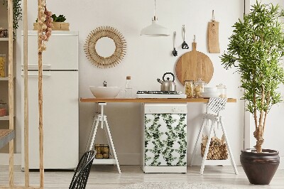 Coperchio magnetico decorativo per lavastoviglie Foglie verdi