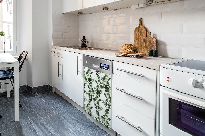 Coperchio magnetico decorativo per lavastoviglie Foglie verdi