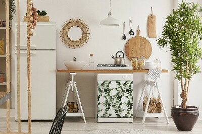 Coperchio magnetico decorativo per lavastoviglie Foglie verdi