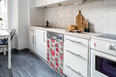 Pannello magnetico per lavastoviglie Fiori rossi