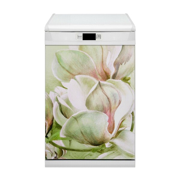 Coperchio magnetico decorativo per lavastoviglie Fiori di magnolia