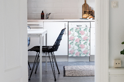 Adesivo magnetico per lavastoviglie Fiori rosa pallido