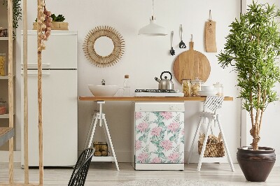 Adesivo magnetico per lavastoviglie Fiori rosa pallido