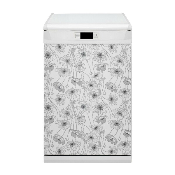 Coperchio magnetico decorativo per lavastoviglie papaveri