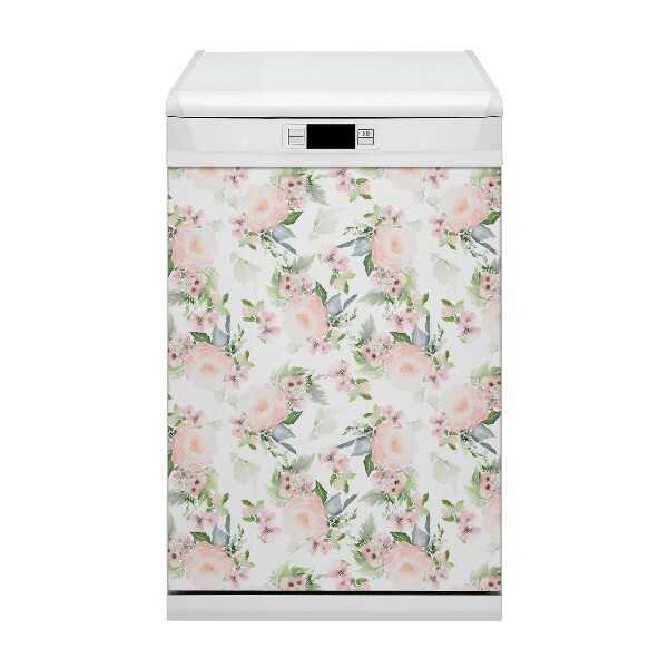 Adesivo magnetico per lavastoviglie Fiori pastello