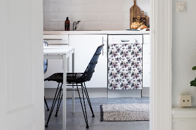 Coperchio magnetico decorativo per lavastoviglie Fiori scuri