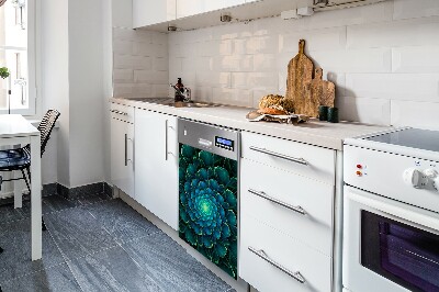 Adesivo magnetico per lavastoviglie Fiore verde