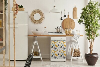 Copertura magnetica per lavastoviglie Foglie pastello