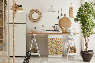 Coperchio magnetico decorativo per lavastoviglie Fiori colorati