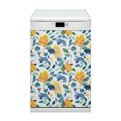 Coperchio magnetico decorativo per lavastoviglie Ippopotamo