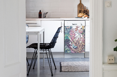 Coperchio magnetico decorativo per lavastoviglie Fiori e farfalle
