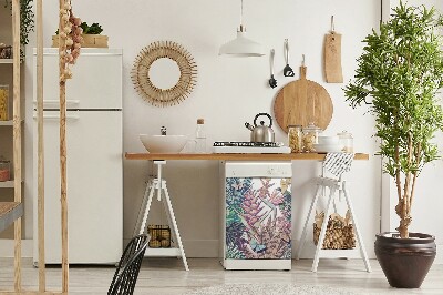 Coperchio magnetico decorativo per lavastoviglie Fiori e farfalle