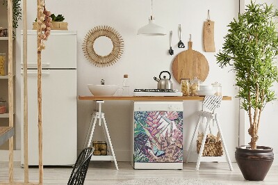 Coperchio magnetico decorativo per lavastoviglie Fiori e farfalle